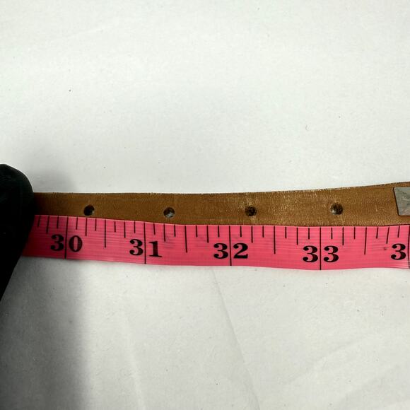 Tago System Dress Belt Brown Leather Studded Silver Buckle Womens 32 VTG Classic - Picture 5 of 11